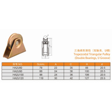 Polea triangular trapezoidal de dos rodamientos con ranura U